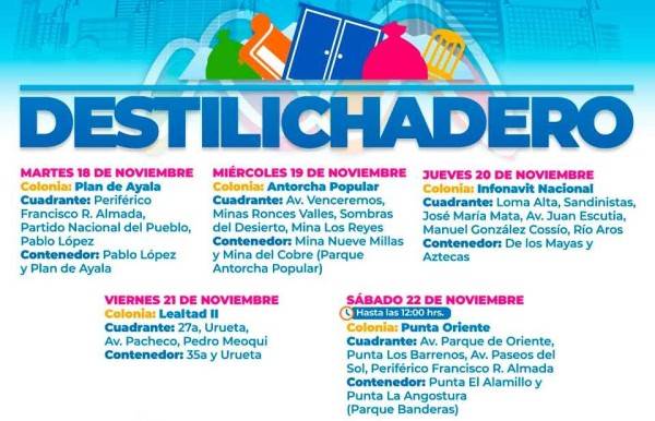 Llevarán Destilichadero a 5 colonias la próxima semana