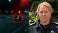 Pedestrians half a second away from being struck by car speeding through red light in Mornington, Victoria
