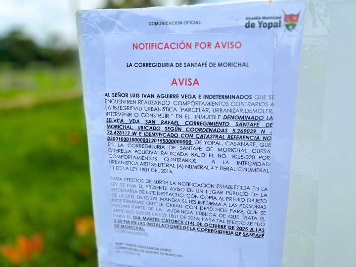 Inicia sellamiento a urbanizaciones ilegales en Yopal