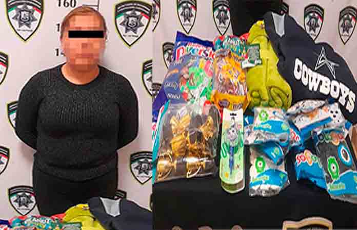 Mujer robaba dulces y ropa de tienda Walmart
