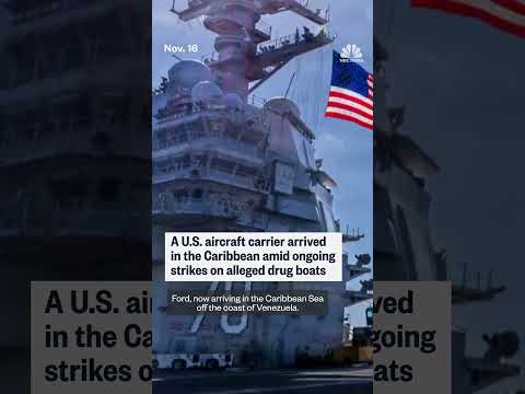 Largest U.S. aircraft carrier arrives in Caribbean Sea