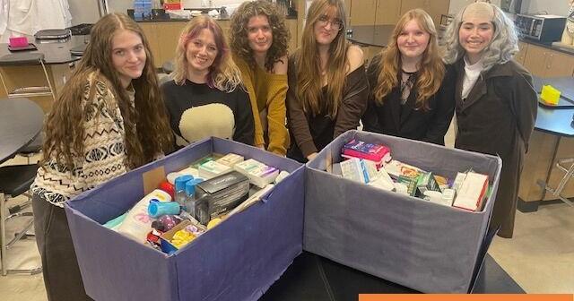 Cheney High School students donate toiletries to Spokane women's shelters