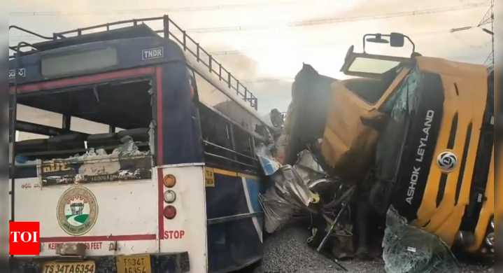 'Tipper collided, gravel fell on bus': 20 killed in Telangana bus tragedy; how the fatal crash unfolded