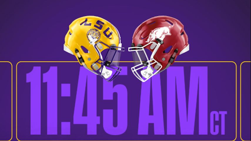 LSU, Arkansas to face off at 11:45 a.m. during 2025's Battle of the Boot on Nov. 15