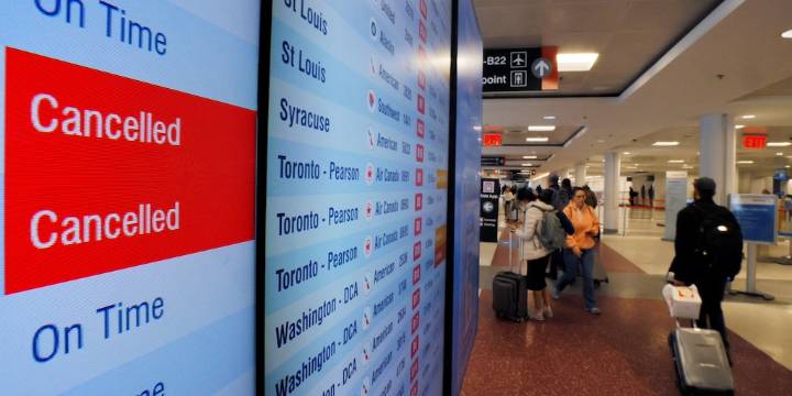 Estados Unidos registró más de mil vuelos cancelados por segundo día consecutivo