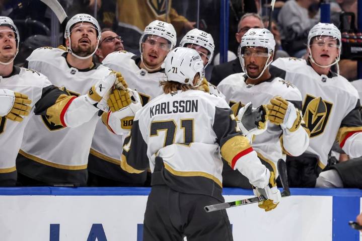 Golden Knights’ William Karlsson ruled out after apparent injury against Ducks