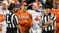 Dabo Swinney reacts to Clemson football's upset win vs Louisville