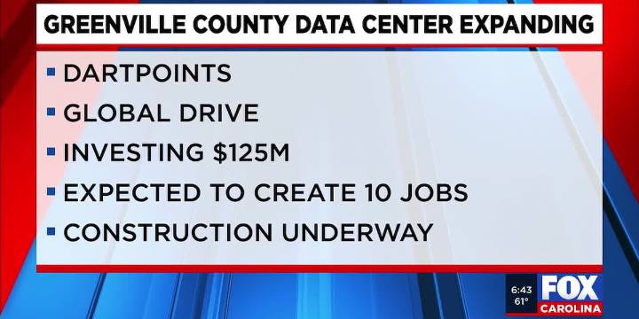 Data center expanding operations into Greenville Co., creating new jobs