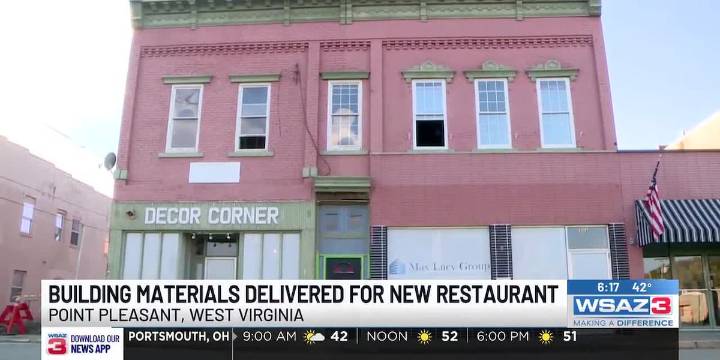 Building materials delivered for new restaurant