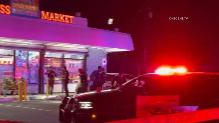 Officer shoots suspect at a liquor store in San Bernardino