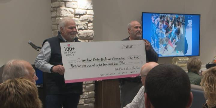 100+ Men and Women Who Care donate $12,800 to Siouxland Center for Active Generations