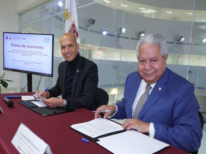 Canaco CDMX y C5 firman convenio para mejorar seguridad de comercios