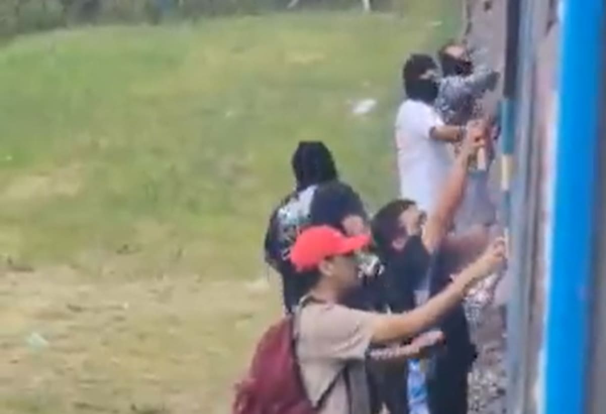 Siete personas fueron detenidas por vandalizar una formación del Tren Sarmiento