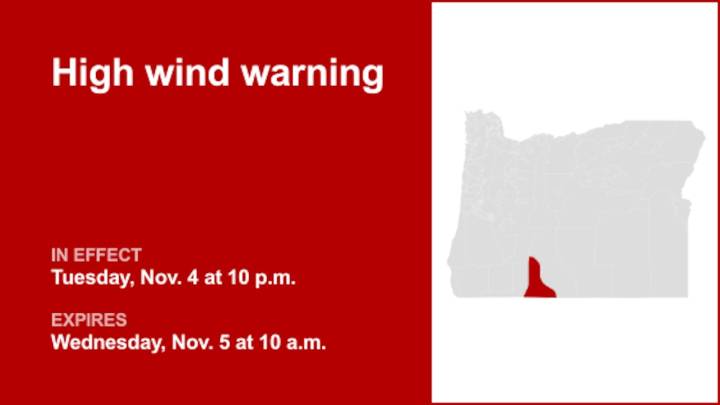Update: High wind warning issued for Klamath Basin until Wednesday morning