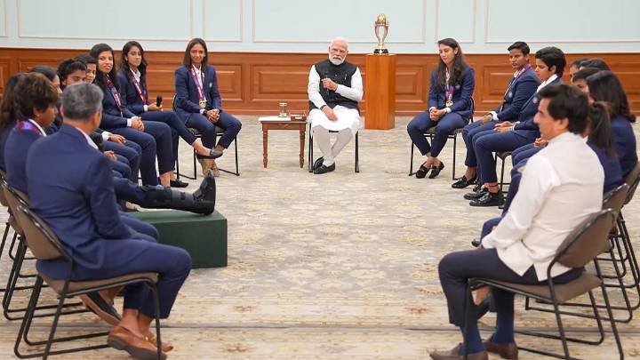 'Cricket Is The Life Of The People': PM Modi Praises India's Women Cricketers Following World Cup Triumph; Video