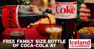 FREE family size bottle of Diet Coke or Coke Zero at Iceland and The Food Warehouse