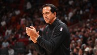 Heat coach Erik Spoelstra all wet after 800th win