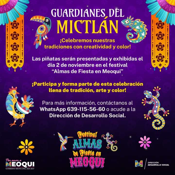 Últimos días para participar en el concurso de piñatas “Guardianes del Mictlán” en Meoqui
