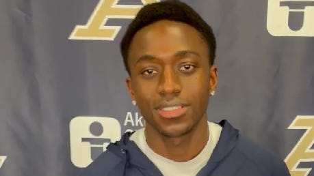 Akron soccer player Ashton Kamdem talks about Stefan Dobrijevic