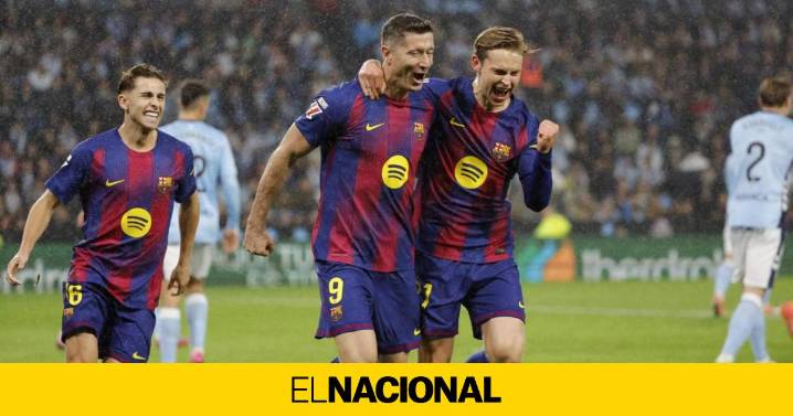 Un Barça con un Lewandowski insaciable se impone al Celta (2-4) y le recorta dos puntos al Real Madrid