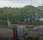 Los fuertes vientos provocaron daños en una estatua de Las Voces de Orán