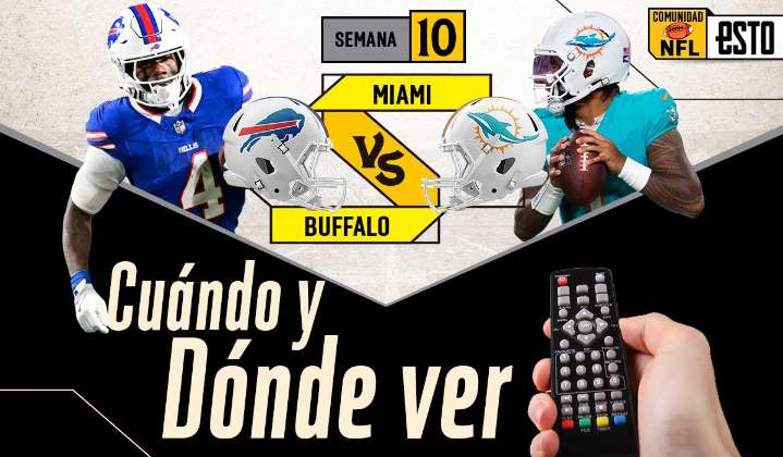 Buffalo Bills vs Miami Dolphins ¿Dónde ver y a qué hora es el juego de la semana 10 de la NFL?