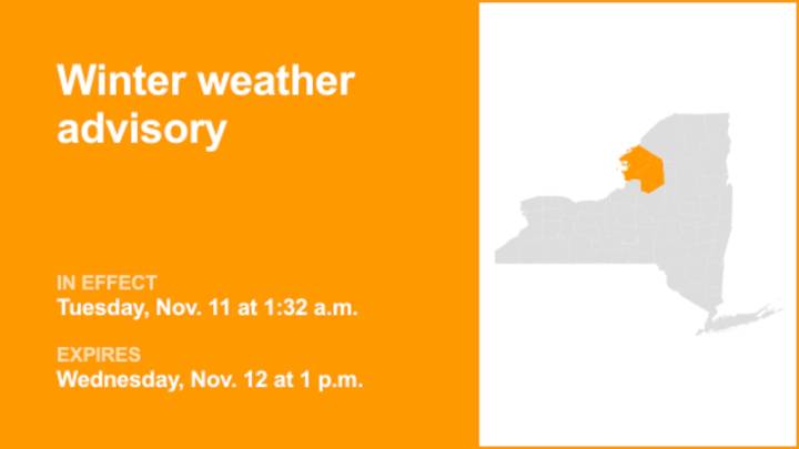 Winter weather advisory active for Jefferson and Lewis counties until Wednesday afternoon
