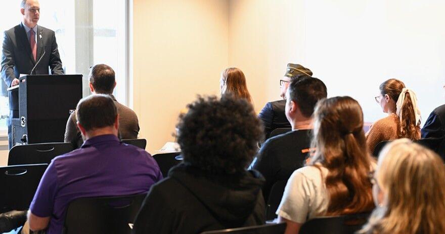 Retired Air Force officer speaks of sacrifice at LSUS Veterans Day program