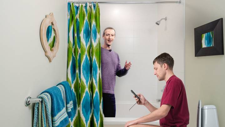 Mark Zuckerberg Pops Out Of Man's Shower To Warn Him The Story He's Reading Is Fake News