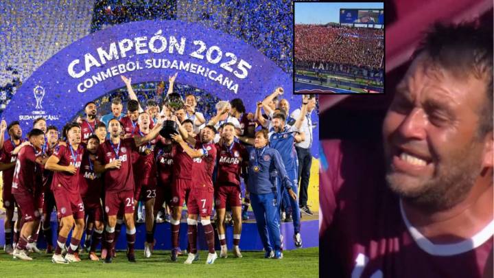 Afición de Lanús llora y canta, "Jurabas Tú", en conquista de la Copa Sudamericana