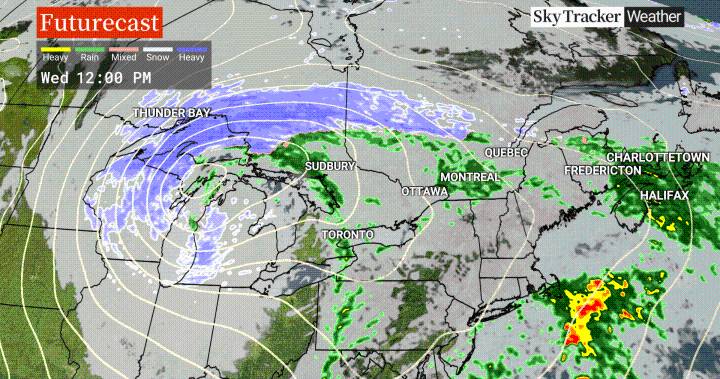 Parts of northern Ontario, central Quebec face snowy storm this week