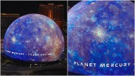 ¡Impresionante! Proyectó el planeta Mercurio en esfera de Las Vegas 🎦