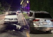 Motociclista impactada por un Tsuru en el Boulevard Kukulcan