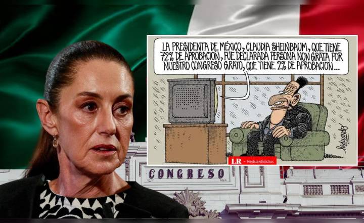 "Claudia Sheinbaum, que tiene 72% de aprobación, fue declarada persona non grata por el Congreso, que tiene 2%", expone Heduardicidio