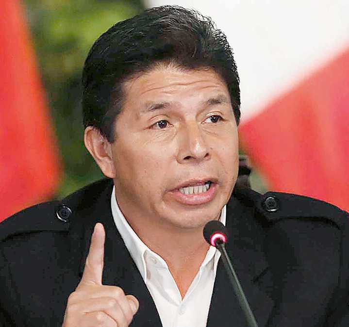 Pedro Castillo denuncia a congresistas y a Dina Boluarte por vacancia presidencial