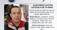 Se busca a Juan Diego Castro Leyzaola de 36 años