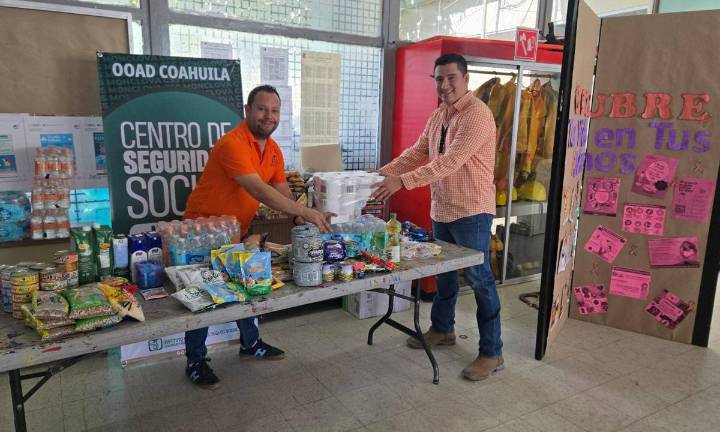 Recauda IMSS Coahuila 8 toneladas de víveres para damnificados de estados afectados por lluvias