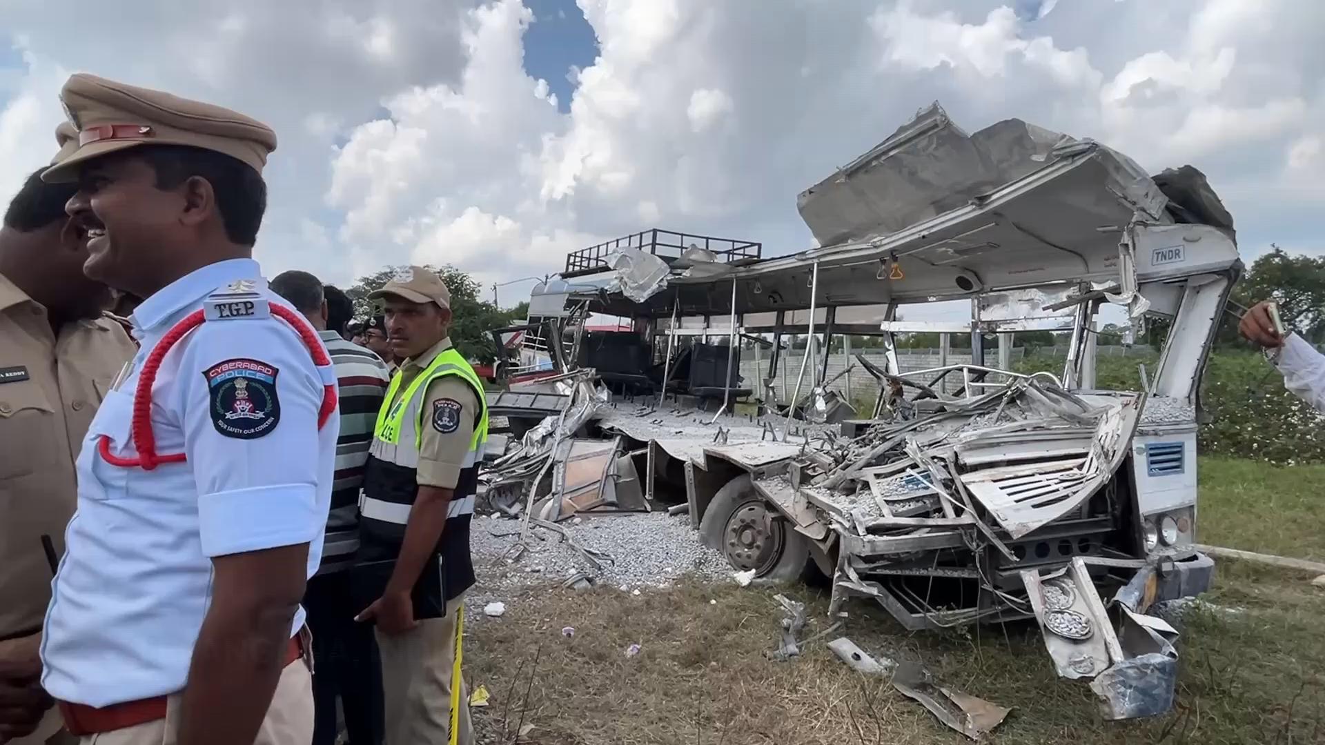 Truck rams into bus in southern India, killing at least 20