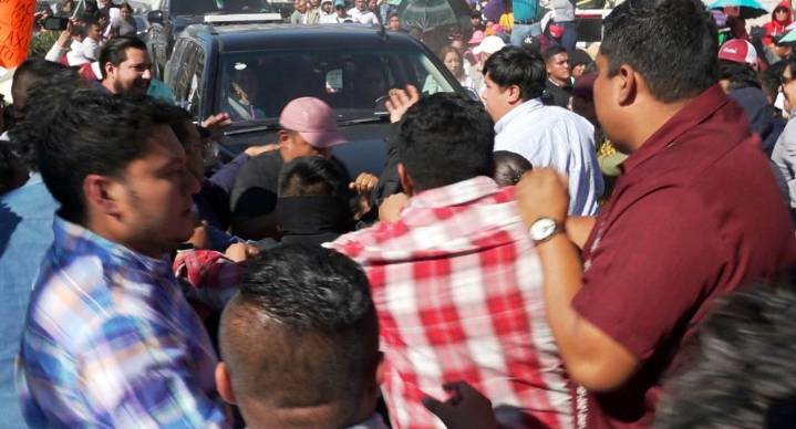 CNTE protesta durante mitin de Sheinbaum en Oaxaca para exigir abrogación de la Ley del ISSSTE 2007