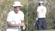 Justin Bieber caught casually weeing in bushes on course during golf round