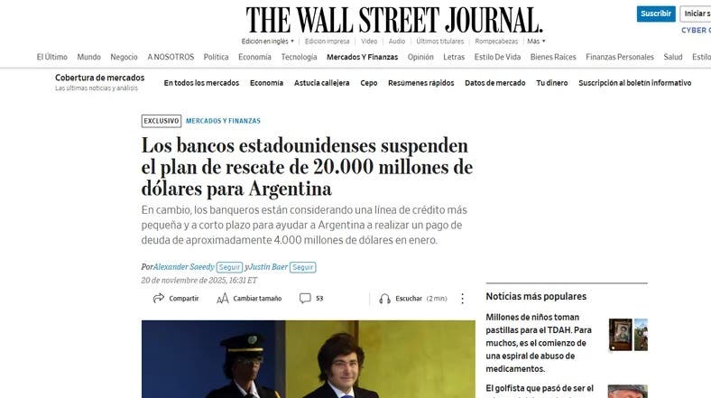Se cayó el préstamo de USD 20 mil millones del JP Morgan