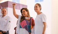 Claudia Sheinbaum y Mara Lezama entregan las primeras 225 casas del programa Viviendas para el Bienestar, en Playa del Carmen