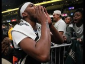 Myles Turner, Milwaukee Bucks react to Indiana fans booing during video tribute and game