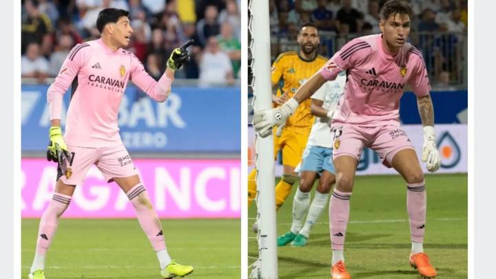 La paradoja en la portería del Real Zaragoza: Andrada está en todas las victorias, Adrián en ninguna