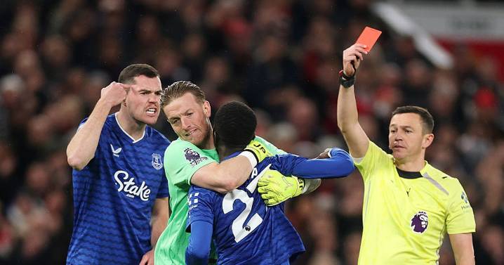 Idrissa Gueye sent off for striking Everton team-mate Michael Keane in remarkable scenes