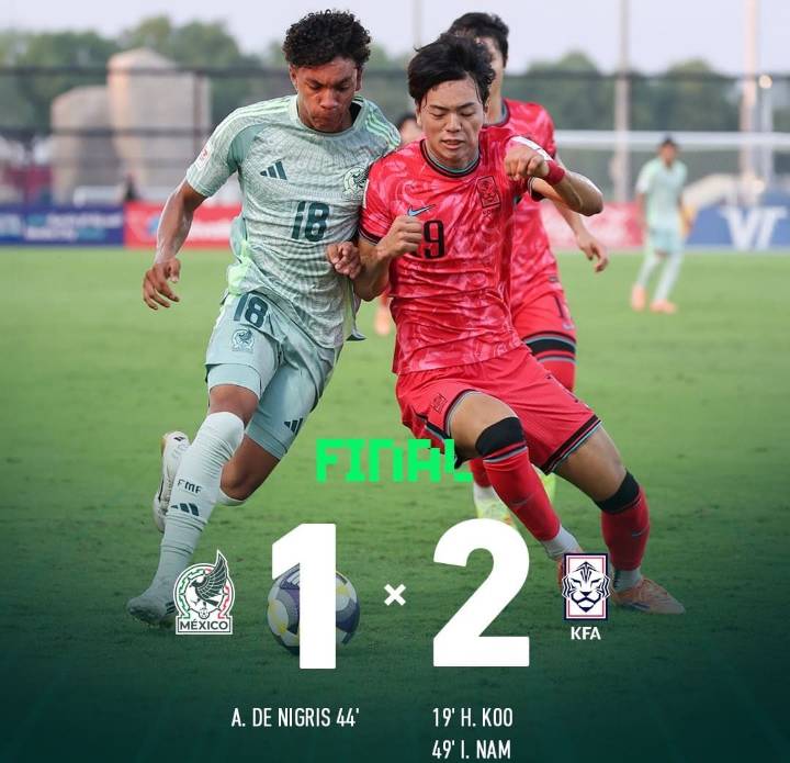 México debuta con derrota ante Corea del Sur en el Mundial Sub