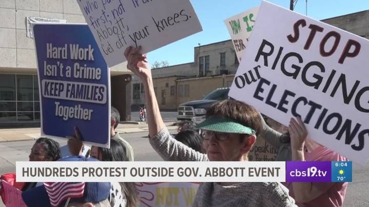 Tyler protesters call out immigration policies during Gov. Abbott’s visit