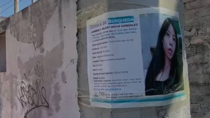 Familiares y amigos buscan a Kimberly Moya en Naucalpan, los apoyan autoridades