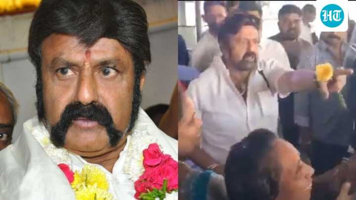 Nandamuri Balakrishna loses cool at fan in Vizag during Akhanda 2 promotions