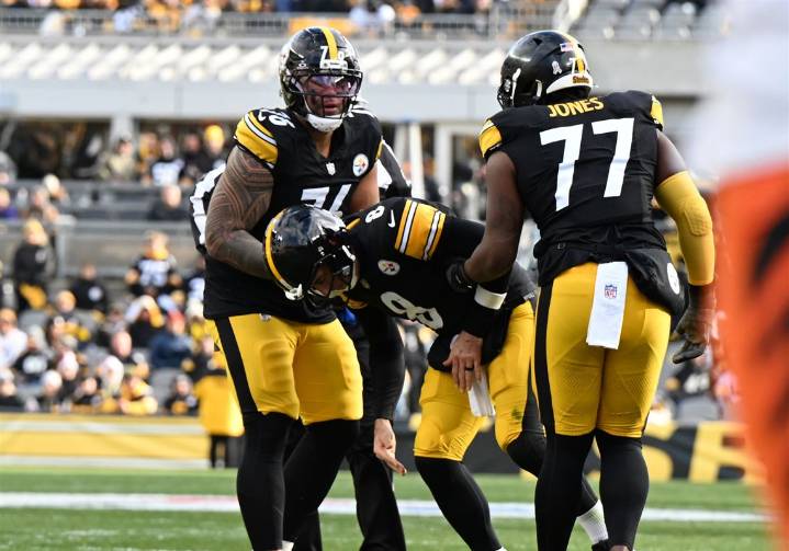 Broderick Jones, Derrick Harmon won't play against Bills, but Aaron Rodgers should return to Steelers starting lineup